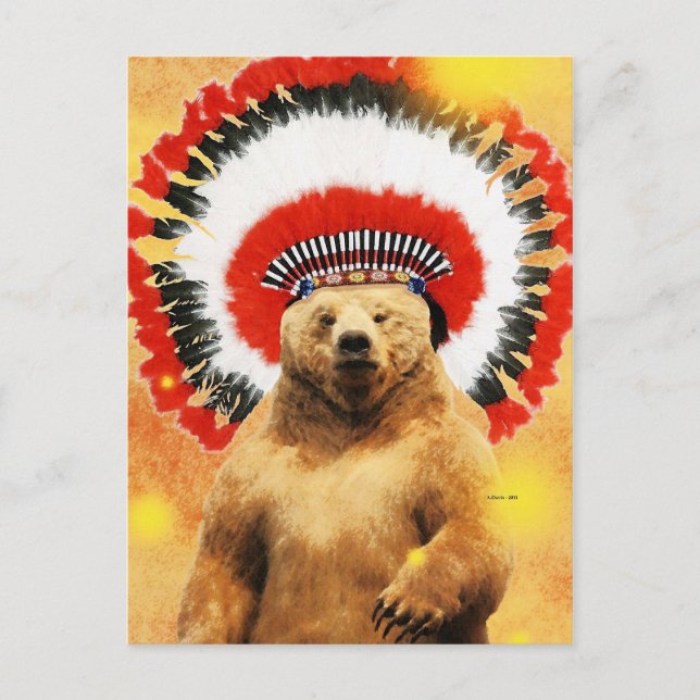 Native American Indian Bear! Postcard (Front)
