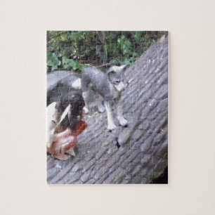 Native American Indian Boy with Wolf image Jigsaw Puzzle