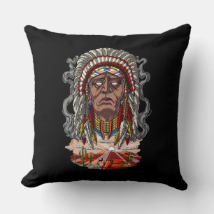 Native American Indian Chief Headdress Cushion