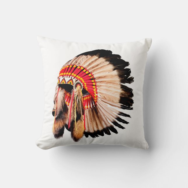 native american indian chief headdress (indian chi cushion (Front)