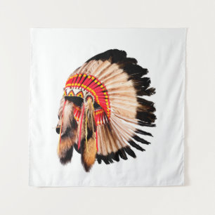native american indian chief headdress (indian chi tapestry