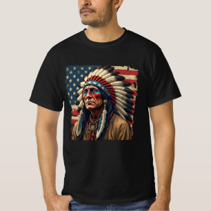 Native American Indian Chief Patriotic American T-Shirt