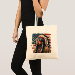 Native American Indian Chief Patriotic American Tote Bag