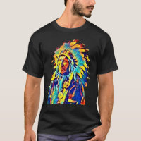 Native American Indian Chief Red Cloud Colourful