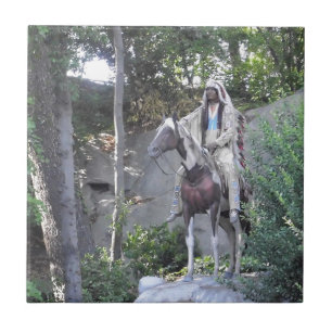 Native American Indian Chief with Horse Ceramic Tile