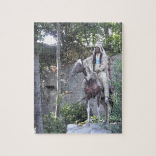 Native American Indian Chief with Horse Jigsaw Puzzle