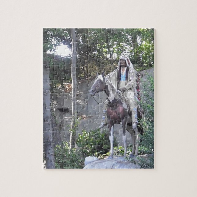 Native American Indian Chief with Horse Jigsaw Puzzle (Vertical)