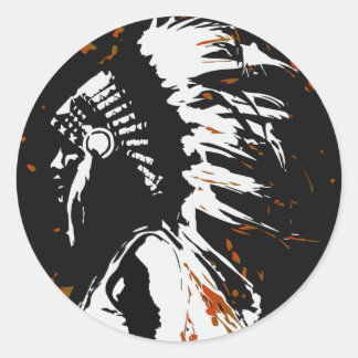 Native American Indian Classic Round Sticker