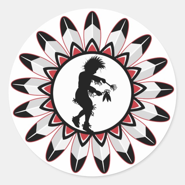 Native American Indian Dance Classic Round Sticker (Front)