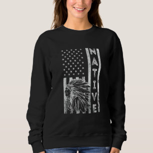 Native American Indian Feather Headdress Vintage U Sweatshirt