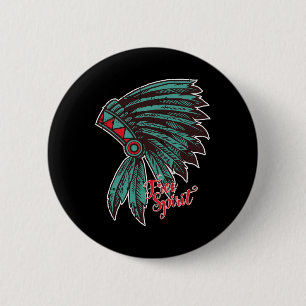 Native American Indian Free Spirit Awesome Hallowe 6 Cm Round Badge