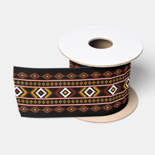 Native American Indian Geometric Pattern Satin Ribbon