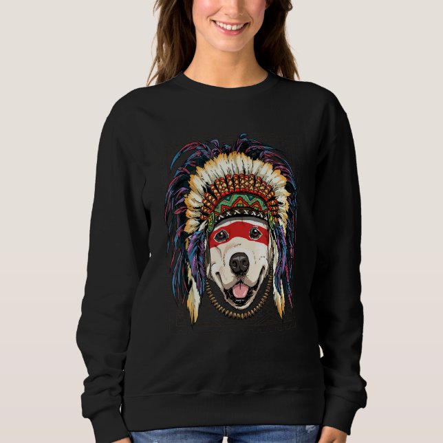 Native American Indian Golden Retriever Indigenous Sweatshirt (Front)