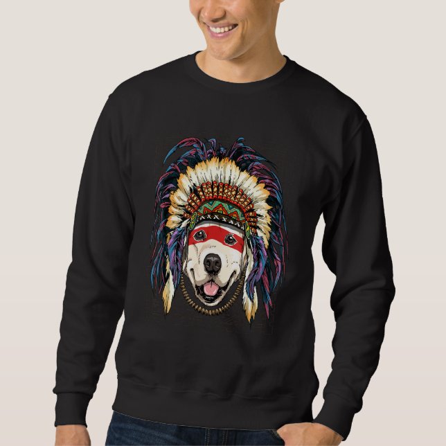 Native American Indian Golden Retriever Indigenous Sweatshirt (Front)