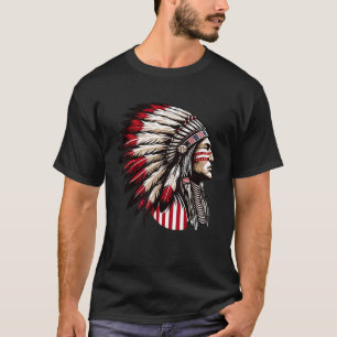 Native American Indian, Headdress Chief Ancestors  T-Shirt