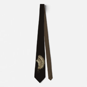 Native American Indian Headdress, Shades of Brown Tie