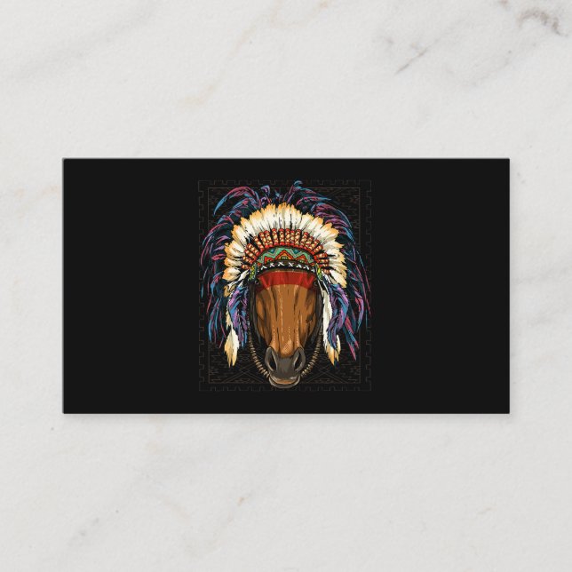 Native American Indian Horse Cowboy Indigenous Peo Business Card (Front)