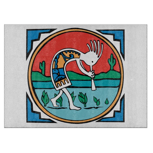 Native American Indian Kokopelli Cutting Board (Front)