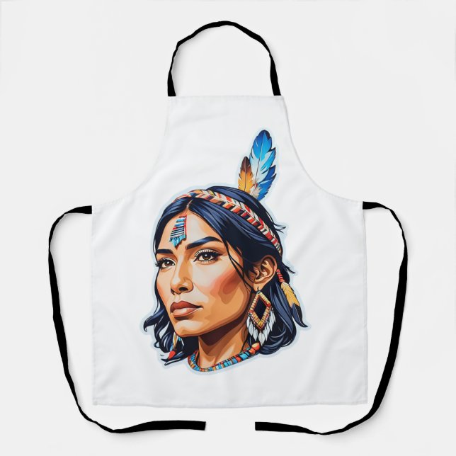 Native American Indian Lady Apron (Front)