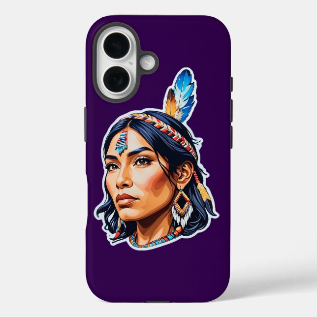 Native American Indian Lady iPhone Case (Back)