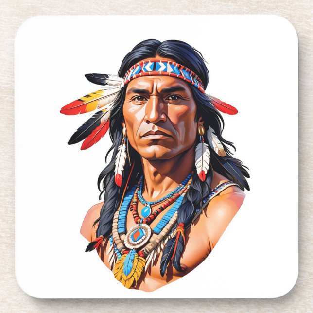 Native American Indian Man Coaster (Front)