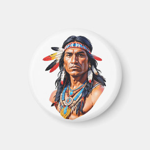 Native American Indian Man Magnet