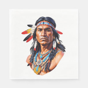 Native American Indian Man Napkin