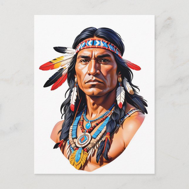 Native American Indian Man Postcard (Front)