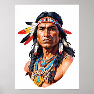 Native American Indian Man Poster