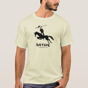 Native American Indian on horse ink pen drawing T-Shirt