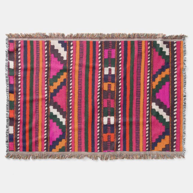Native American Indian pink texture design Throw Blanket (Front)