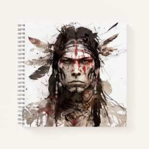 Native American Indian Portrait Warrior Painting Notebook