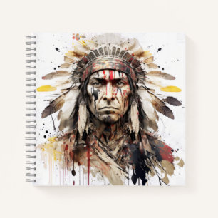 Native American Indian Portrait Warrior Painting Notebook