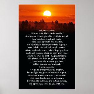 Native American Indian Prayer Poster