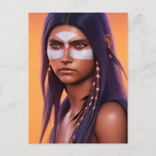 NATIVE AMERICAN INDIAN PRETTY YOUNG WOMAN POSTCARD