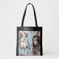 Native American - Indian Princess and Wolf