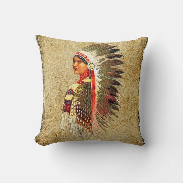 Native American Indian Princess Cushion (Front)