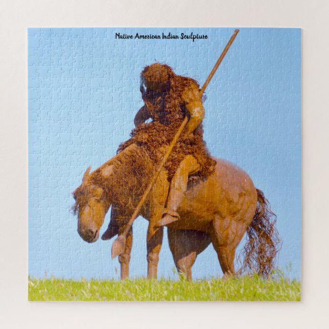 Native American Indian Sculpture Jigsaw Puzzle (Vertical)