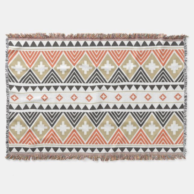 Native American Indian Southwest Pattern Throw Blanket (Front)