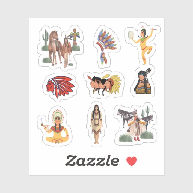 Native American Indian Stickers (Sheet)