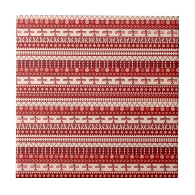 Native American Indian Thunderbird Pattern Ceramic Tile (Front)