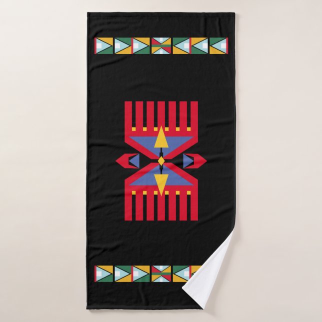 native american indian traditional textile motif s bath towel (Bath Towel)