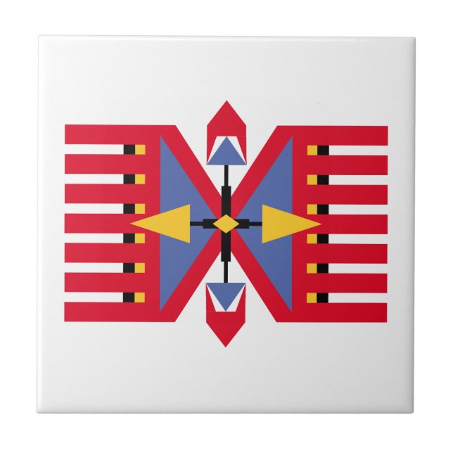 native american indian traditional textile motif s ceramic tile (Front)