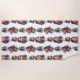 Native American Indian Tribe Pattern Design Beach Towel