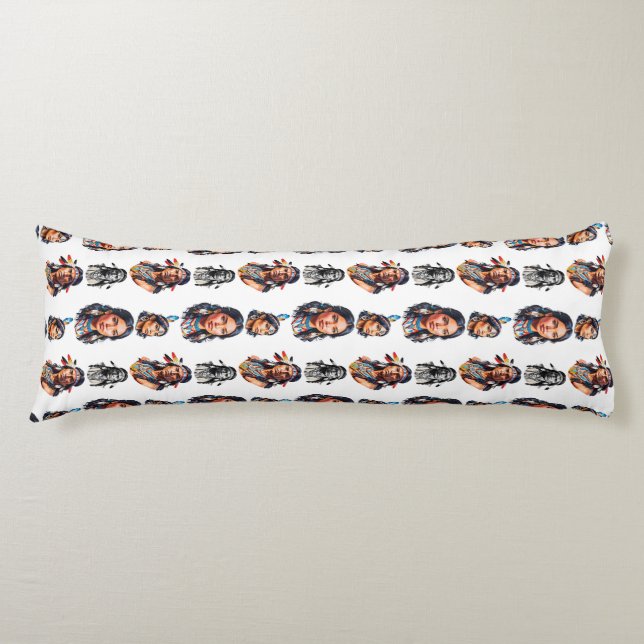 Native American Indian Tribe Pattern Design  Body Cushion (Front)