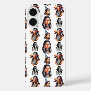 Native American Indian Tribe Pattern Design iPhone 16 Case
