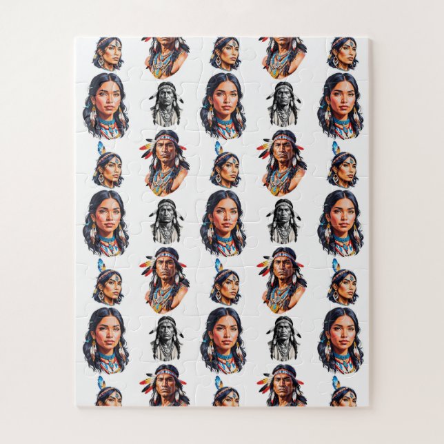Native American Indian Tribe Pattern Design  Jigsaw Puzzle (Vertical)