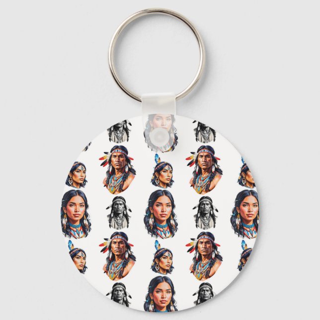 Native American Indian Tribe Pattern Design  Key Ring (Front)