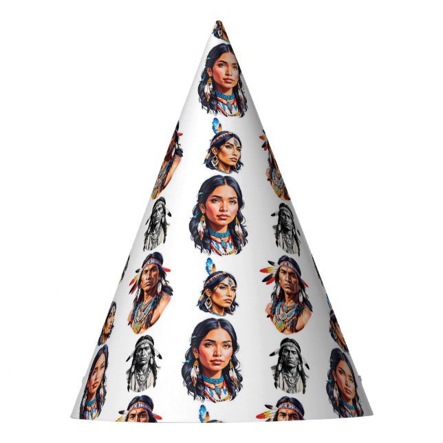 Native American Indian Tribe Pattern Design  Party Hat (Front)