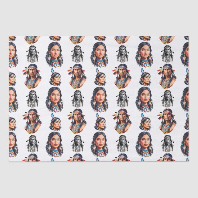 Native American Indian Tribe Pattern Design  Tissue Paper (Front)